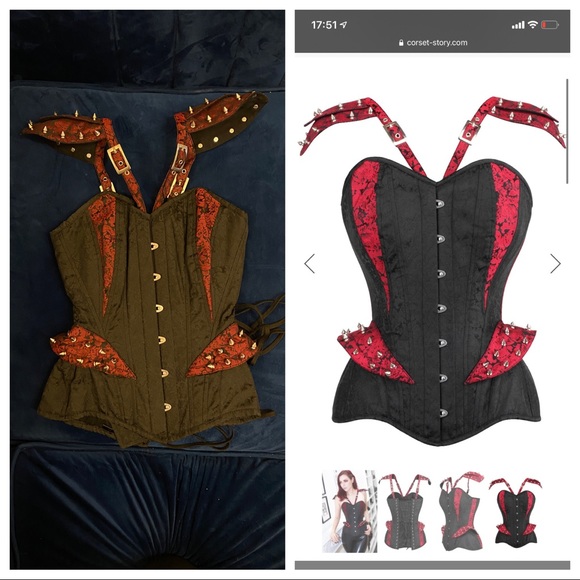 NWOT Steampunk Studded Overbust Corset - Picture 1 of 8